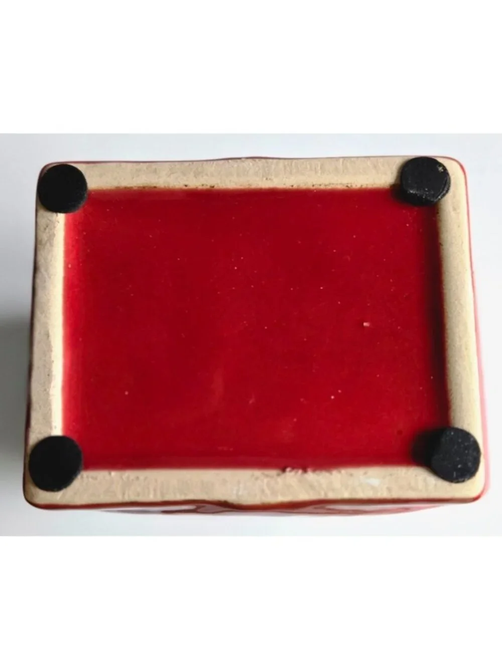 Valentines Day, Anniversary Red Heart Ceramic Planter Vase 5 inches